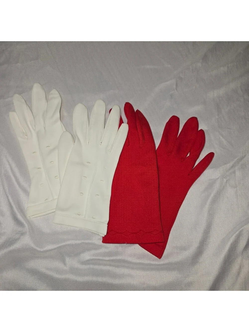 Vtg 50s 60s Mid Century Dress Gloves Lot | White Stetson NOS Red Fownes Stretch